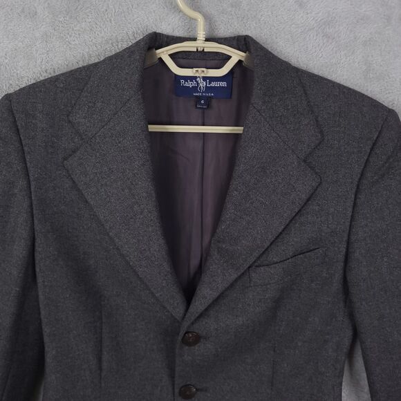 Ralph Lauren Wool Cashmere Blazer Womens Sz 6 Single Breasted Union Made In USA - Picture 3 of 14